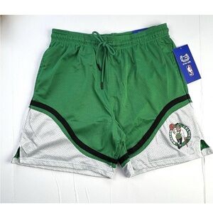 Boston Celtics NBA Team Logo Ultra GAME GREEN WHITE Basketball Shorts Sz Large